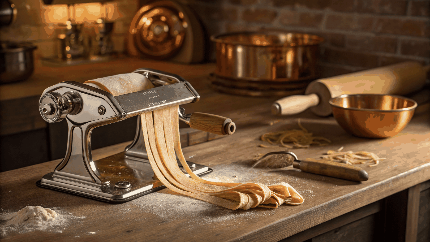 Artisan pasta maker shaping delicate agnolotti del plin on marble flour dusting